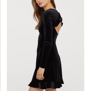 H&M velour dresses with flounce